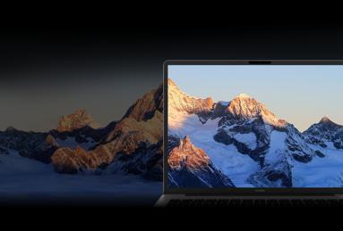 华为擎云 L540x 正视图，展示了 屏幕性能