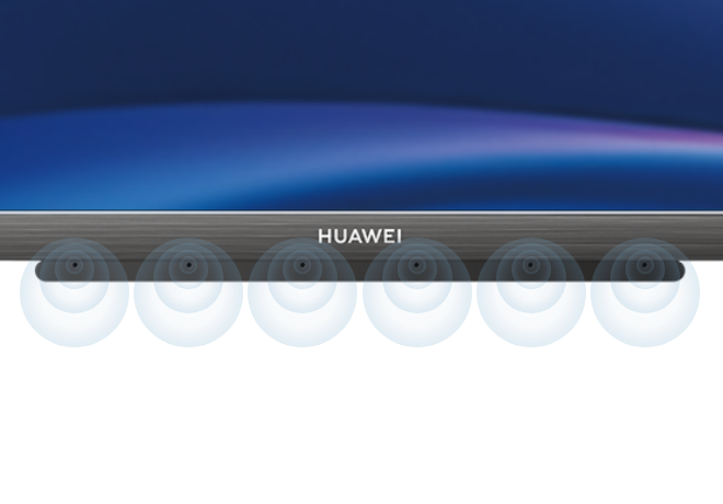 华为智慧屏 B7 底部的 6 麦克风阵列