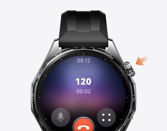 华为擎云 H5566 商用智能手表正面图，展示了紧急求助功能