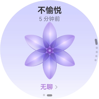 华为擎云 H5566 商用智能手表表盘显示图，展示了不愉悦情绪