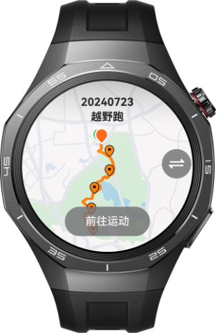 佩戴华为擎云 H5756 越野跑的手表界面