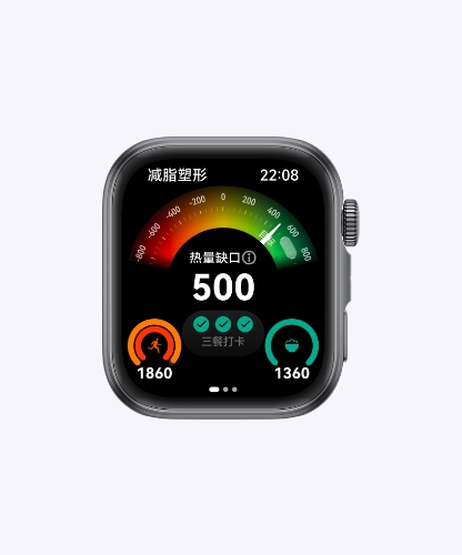 HUAWEI Smart Movement S1 正面图，展示了手表可辅助减脂塑性，实现吃动平衡